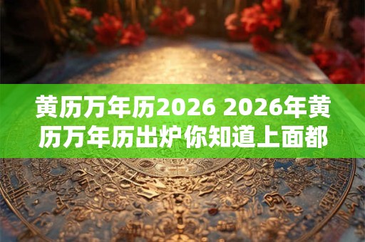 黄历万年历2026 2026年黄历万年历出炉你知道上面都有什么吗