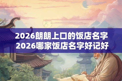 2026朗朗上口的饭店名字 2026哪家饭店名字好记好念