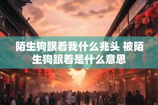 陌生狗跟着我什么兆头 被陌生狗跟着是什么意思 陌生狗跟着我什么兆头 被陌生狗跟着是什么意思