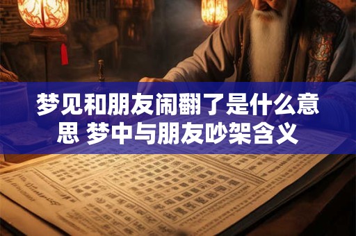 梦见和朋友闹翻了是什么意思 梦中与朋友吵架含义
