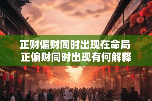 正财偏财同时出现在命局 正偏财同时出现有何解释