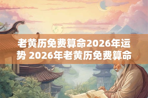 老黄历免费算命2026年运势 2026年老黄历免费算命运势如何