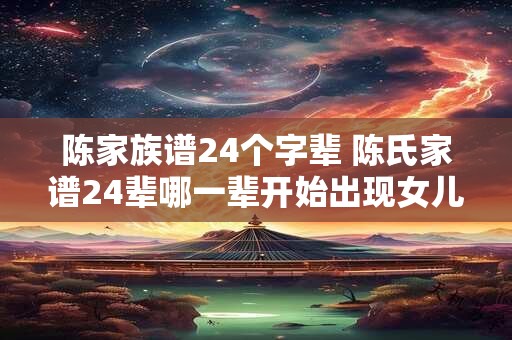 陈家族谱24个字辈 陈氏家谱24辈哪一辈开始出现女儿受继