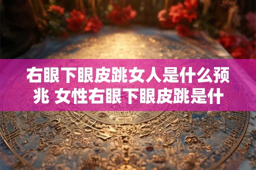 右眼下眼皮跳女人是什么预兆 女性右眼下眼皮跳是什么预兆