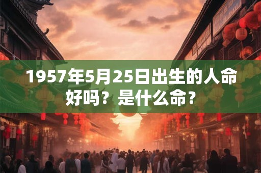 1957年5月25日出生的人命好吗?是什么命? 1957年5月25日出生的人命好吗?是什么命?