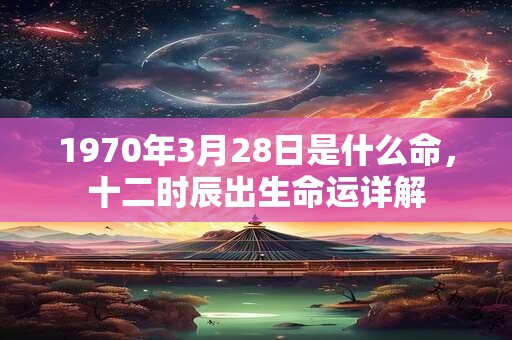1970年3月28日是什么命，十二时辰出生命运详解