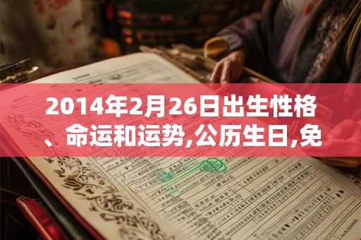 2014年2月26日出生性格、命运和运势,公历生日,免费算命