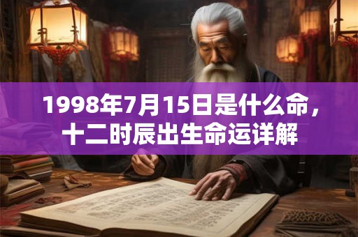 1998年7月15日是什么命，十二时辰出生命运详解