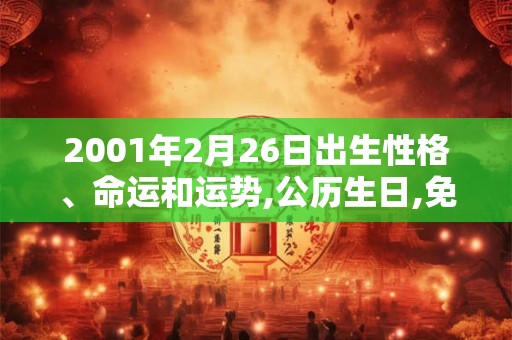 2001年2月26日出生性格、命运和运势,公历生日,免费算命 2001年2月26日出生性格、命运和运势,公历生日,免费算命