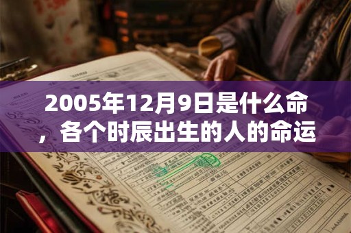 2005年12月9日是什么命，各个时辰出生的人的命运