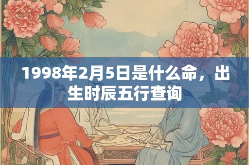 1998年2月5日是什么命,出生时辰五行查询 1998年2月5日是什么命,出生时辰五行查询