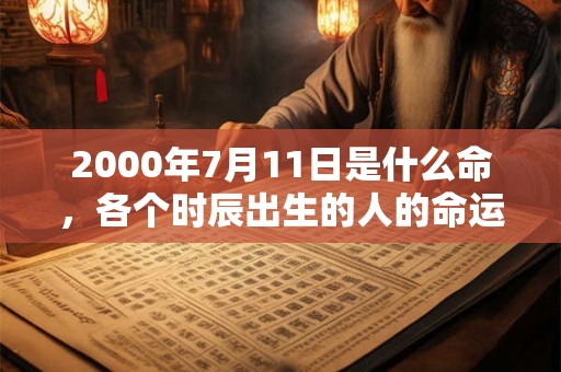 2000年7月11日是什么命，各个时辰出生的人的命运