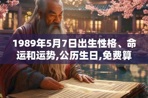 1989年5月7日出生性格、命运和运势,公历生日,免费算命 1989年5月7日出生性格、命运和运势,公历生日,免费算命
