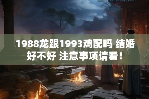 1988龙跟1993鸡配吗 结婚好不好 注意事项请看！