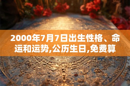 2000年7月7日出生性格、命运和运势,公历生日,免费算命 2000年7月7日出生性格、命运和运势,公历生日,免费算命