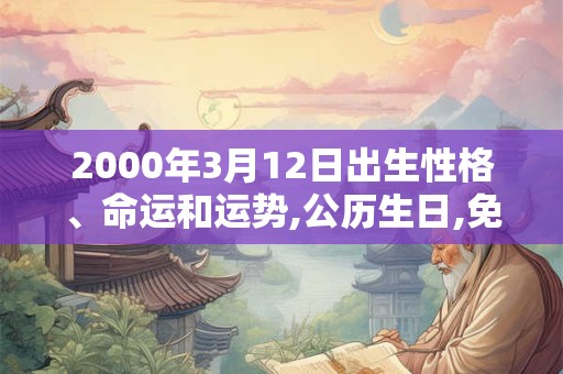 2000年3月12日出生性格、命运和运势,公历生日,免费算命