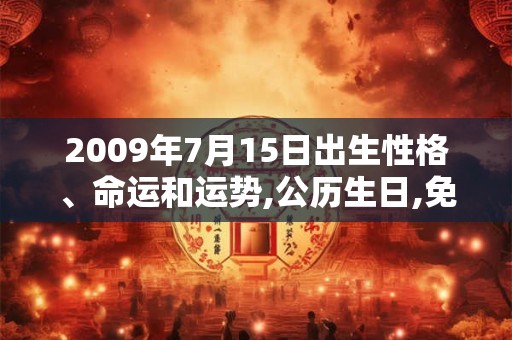 2009年7月15日出生性格、命运和运势,公历生日,免费算命 2009年7月15日出生性格、命运和运势,公历生日,免费算命