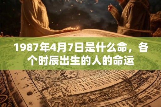 1987年4月7日是什么命,各个时辰出生的人的命运 1987年4月7日是什么命,各个时辰出生的人的命运