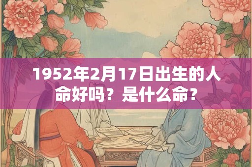 1952年2月17日出生的人命好吗?是什么命? 1952年2月17日出生的人命好吗?是什么命?