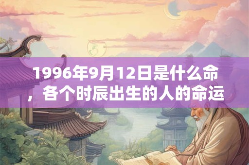 1996年9月12日是什么命，各个时辰出生的人的命运