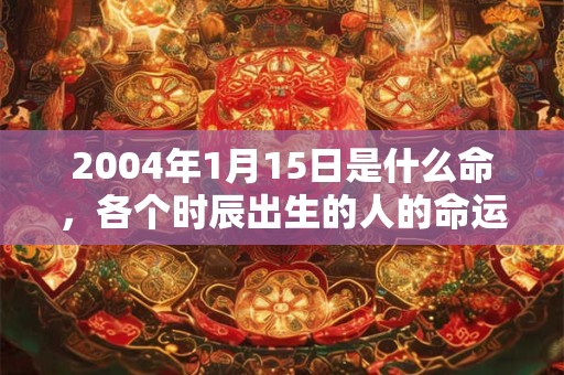 2004年1月15日是什么命,各个时辰出生的人的命运 2004年1月15日是什么命,各个时辰出生的人的命运