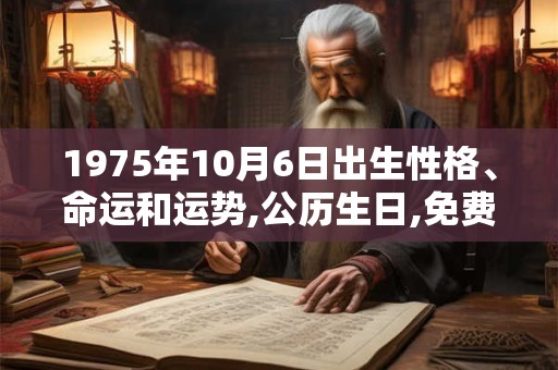 1975年10月6日出生性格、命运和运势,公历生日,免费算命 1975年10月6日出生性格、命运和运势,公历生日,免费算命