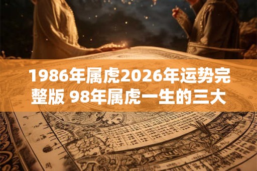 1986年属虎2026年运势完整版 98年属虎一生的三大坎! 1986年属虎2026年运势完整版 98年属虎一生的三大坎!