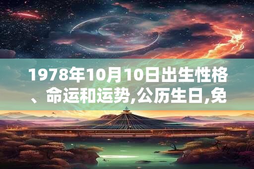 1978年10月10日出生性格、命运和运势,公历生日,免费算命