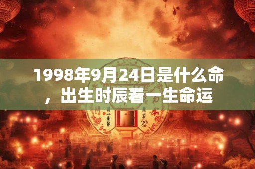 1998年9月24日是什么命，出生时辰看一生命运