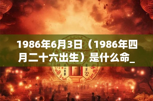 1986年6月3日(1986年四月二十六出生)是什么命_命运如何 1986年6月3日(1986年四月二十六出生)是什么命_命运如何