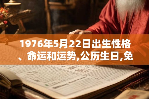 1976年5月22日出生性格、命运和运势,公历生日,免费算命
