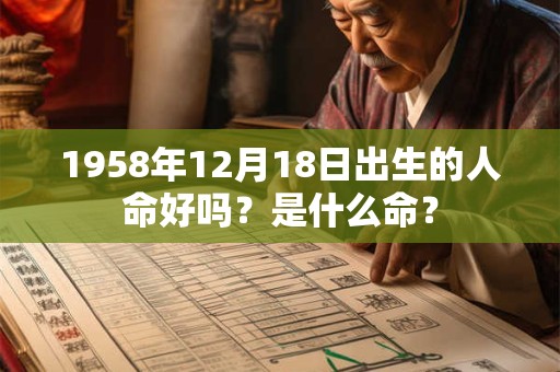 1958年12月18日出生的人命好吗？是什么命？
