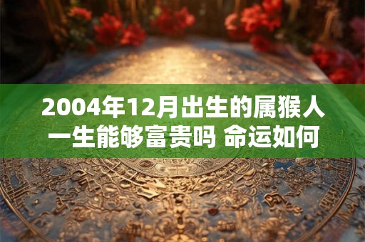 2004年12月出生的属猴人一生能够富贵吗 命运如何