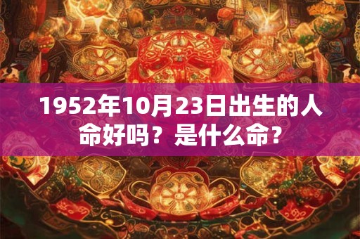1952年10月23日出生的人命好吗？是什么命？
