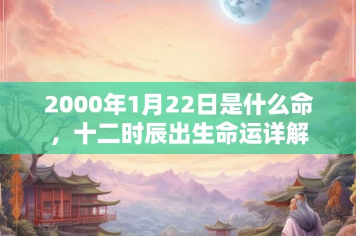 2000年1月22日是什么命，十二时辰出生命运详解