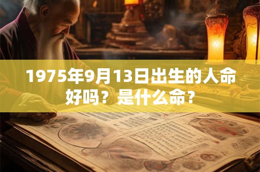 1975年9月13日出生的人命好吗？是什么命？