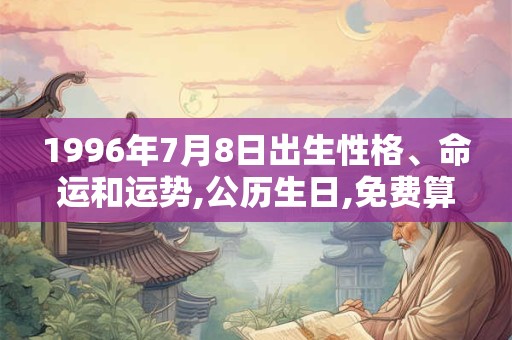 1996年7月8日出生性格、命运和运势,公历生日,免费算命