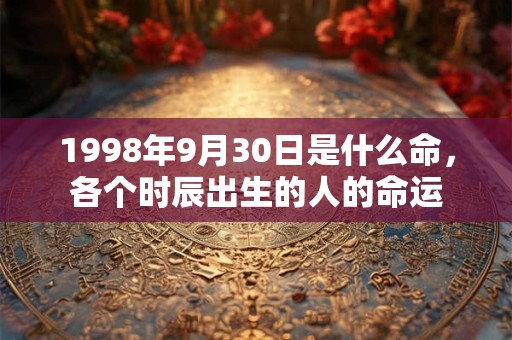 1998年9月30日是什么命，各个时辰出生的人的命运