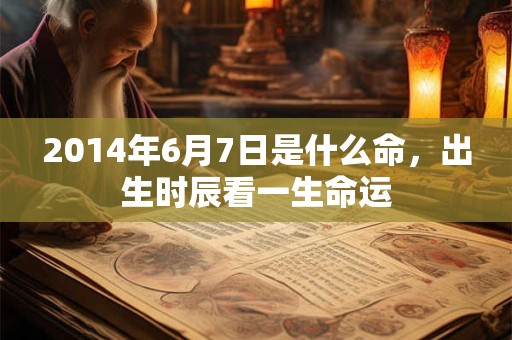 2014年6月7日是什么命，出生时辰看一生命运