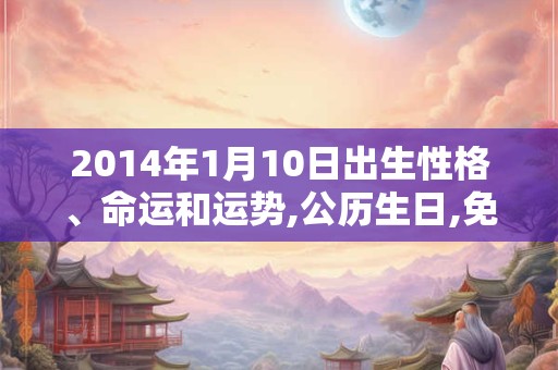 2014年1月10日出生性格、命运和运势,公历生日,免费算命