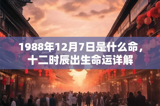 1988年12月7日是什么命,十二时辰出生命运详解 1988年12月7日是什么命,十二时辰出生命运详解