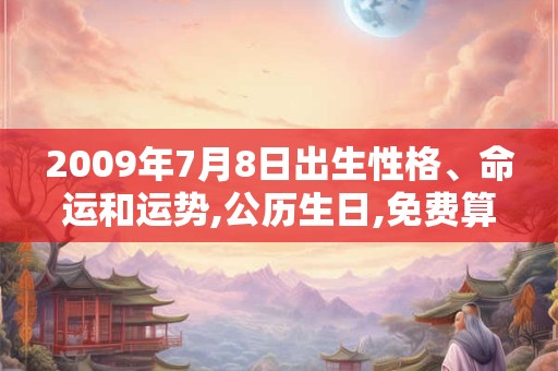 2009年7月8日出生性格、命运和运势,公历生日,免费算命 2009年7月8日出生性格、命运和运势,公历生日,免费算命