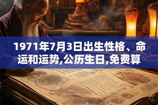 1971年7月3日出生性格、命运和运势,公历生日,免费算命 1971年7月3日出生性格、命运和运势,公历生日,免费算命