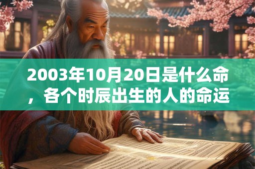 2003年10月20日是什么命,各个时辰出生的人的命运 2003年10月20日是什么命,各个时辰出生的人的命运