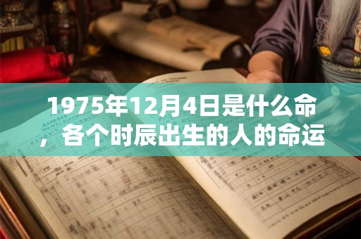 1975年12月4日是什么命，各个时辰出生的人的命运