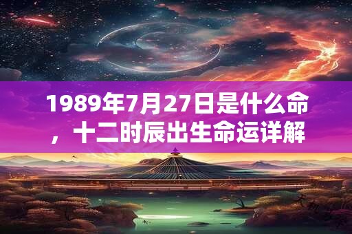 1989年7月27日是什么命，十二时辰出生命运详解
