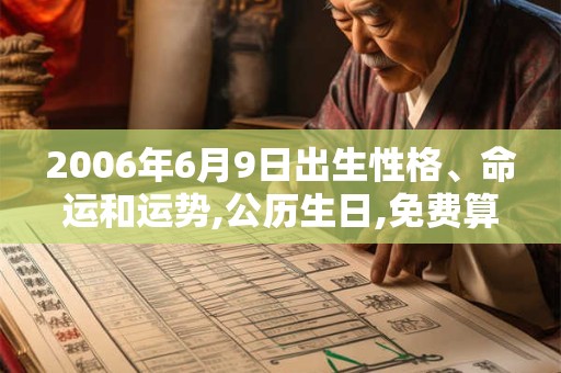 2006年6月9日出生性格、命运和运势,公历生日,免费算命