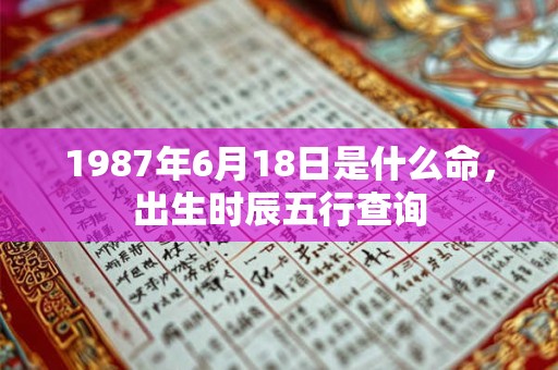 1987年6月18日是什么命,出生时辰五行查询 1987年6月18日是什么命,出生时辰五行查询