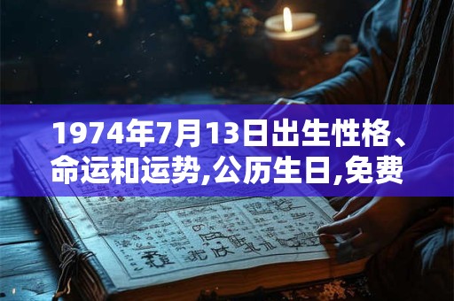 1974年7月13日出生性格、命运和运势,公历生日,免费算命