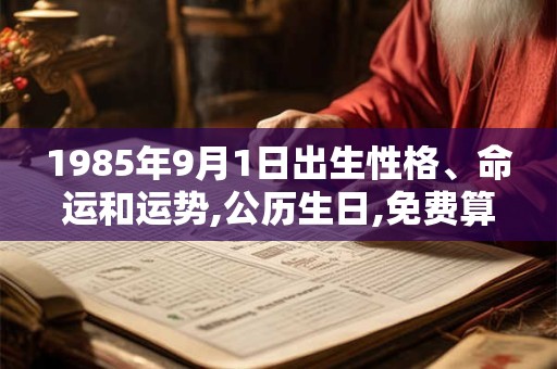 1985年9月1日出生性格、命运和运势,公历生日,免费算命 1985年9月1日出生性格、命运和运势,公历生日,免费算命